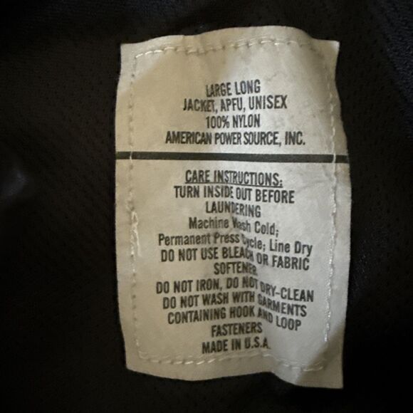 Vintage 90’s US Army Zip Up Windbreaker Track Jacket Black/yellow Large Long - Picture 6 of 7